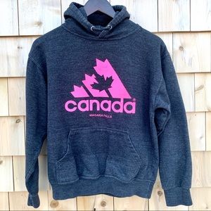 Women’s Canada logo Gray/Pink Hoodie-S/M